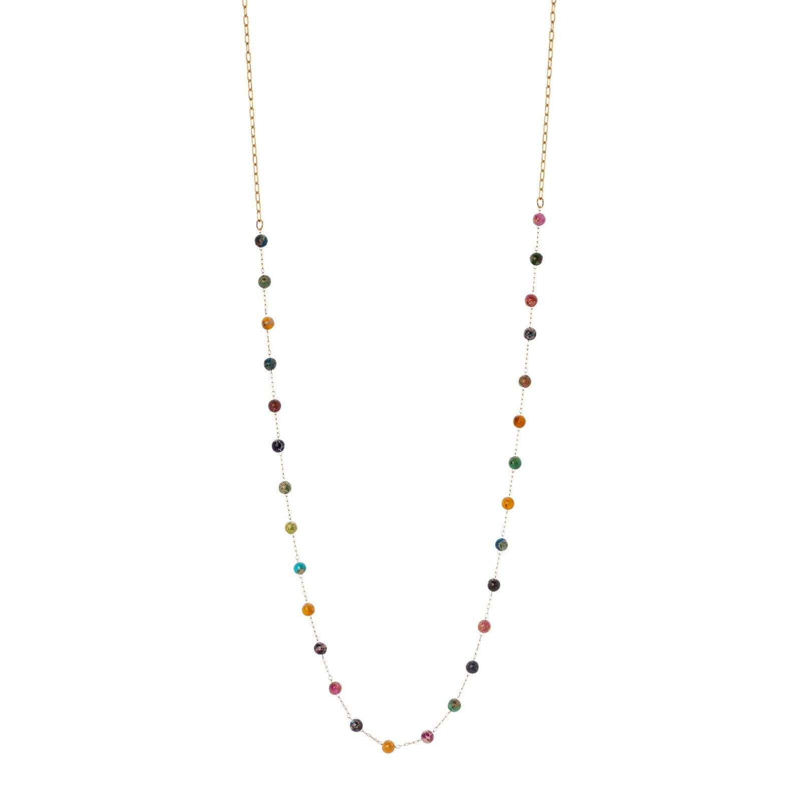 Collana lunga catena e mini sfere Fortaleza - Multicolor - Sodini Bijoux