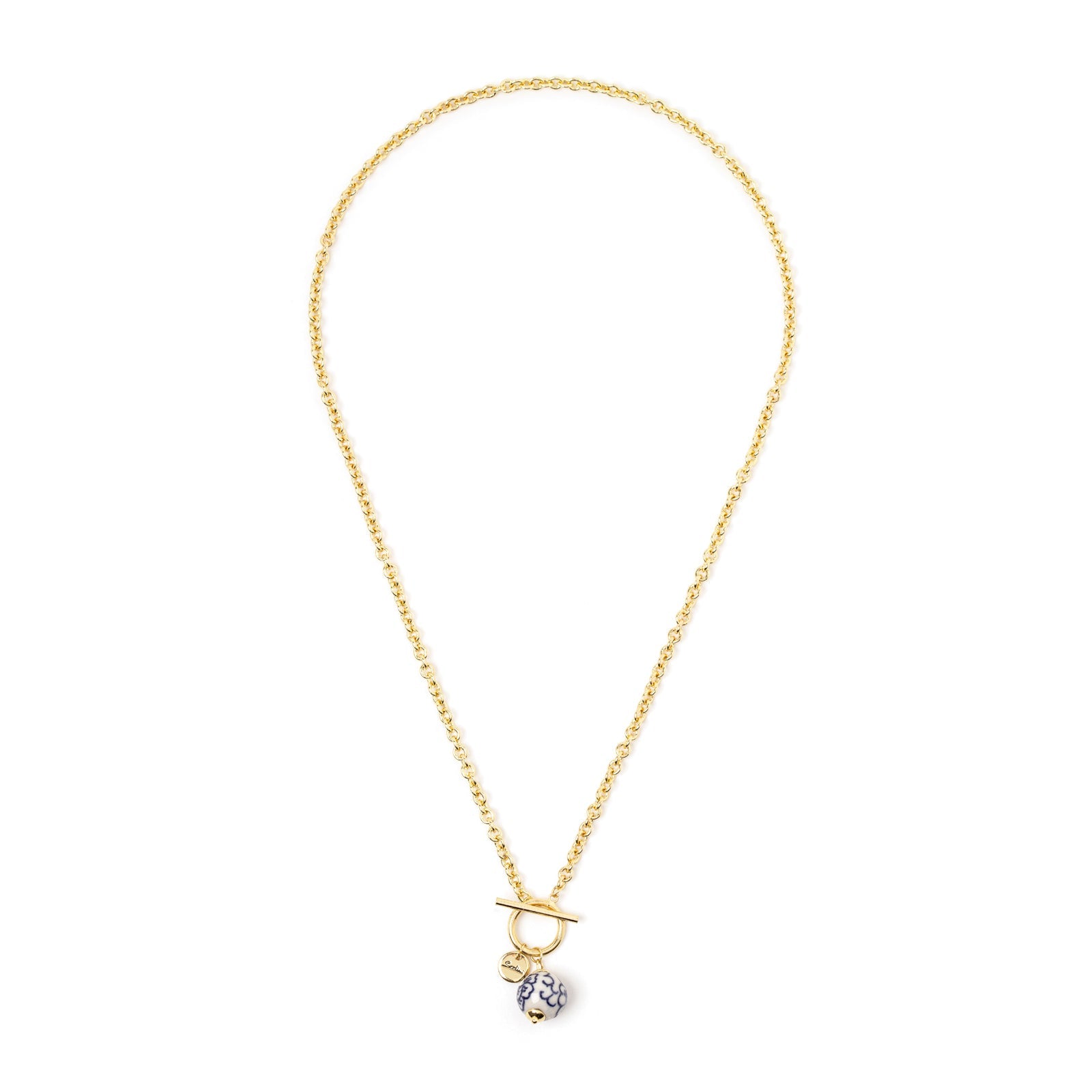 Collana rolò e sfera pendente Jasmine - Blu - Sodini Bijoux