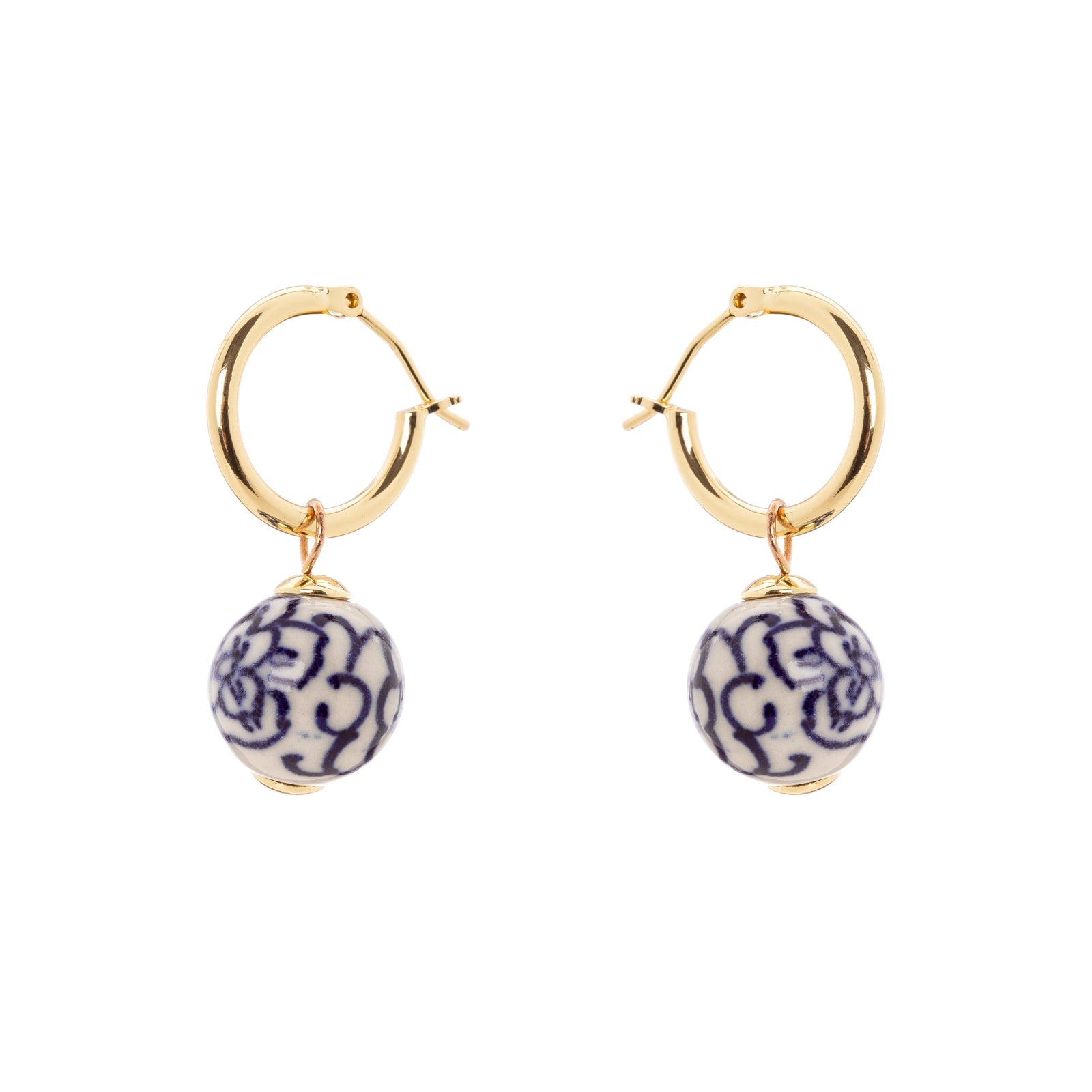 Hoop and sphere earrings Jasmine - Blue - Sodini Bijoux