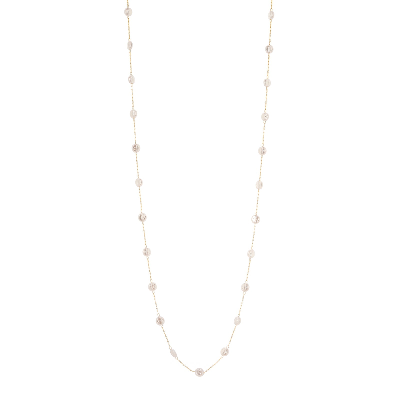 Collana lunga con perle moneta Confettis - Bianco - Sodini Bijoux