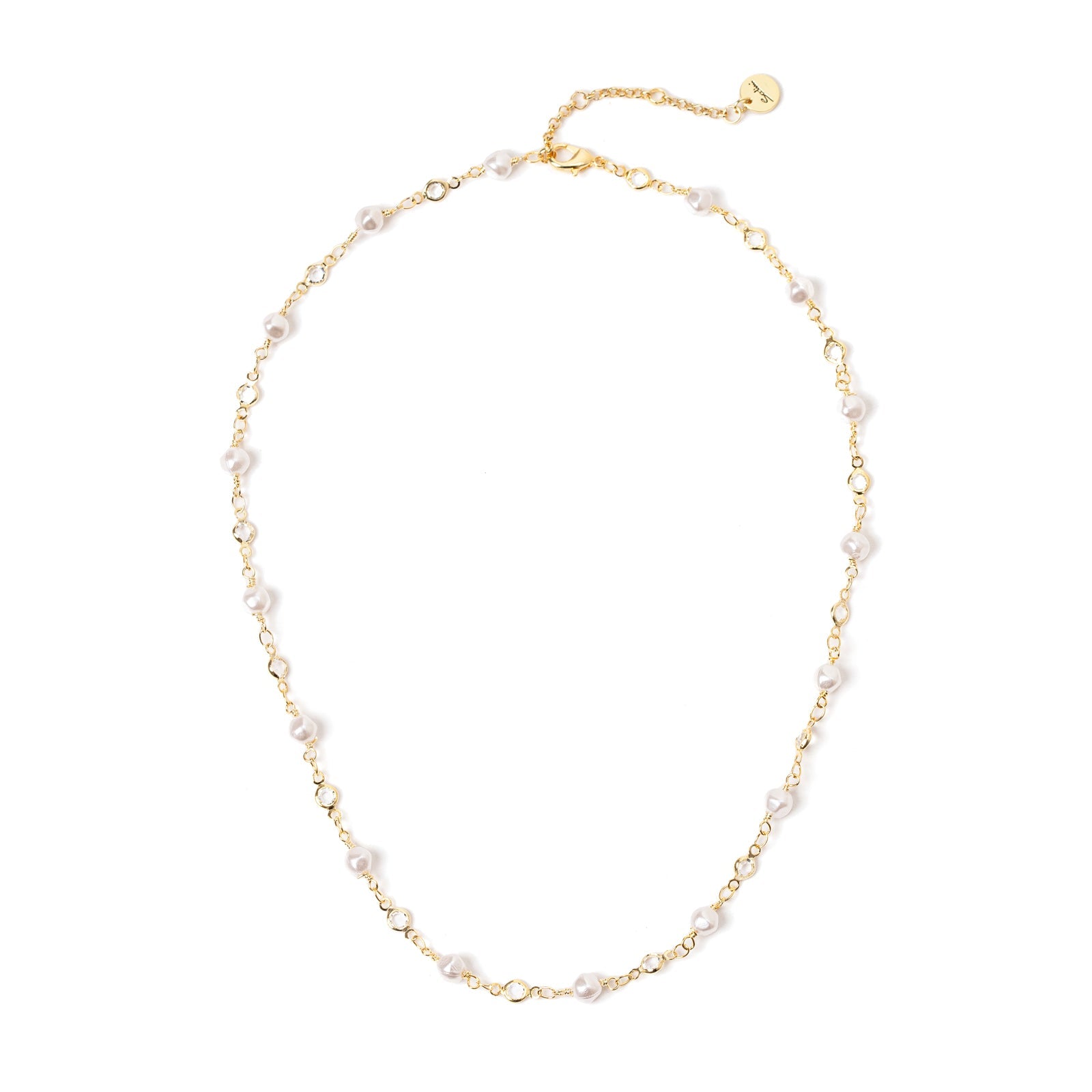 Collana corta perle e brillanti elementi Confettis - Bianco - Sodini Bijoux