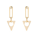 Domus Triangle Zirconia Earrings - Gold - Sodini Bijoux