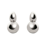 Earrings with boule and oval element Domus - Silver - Sodini Bijoux