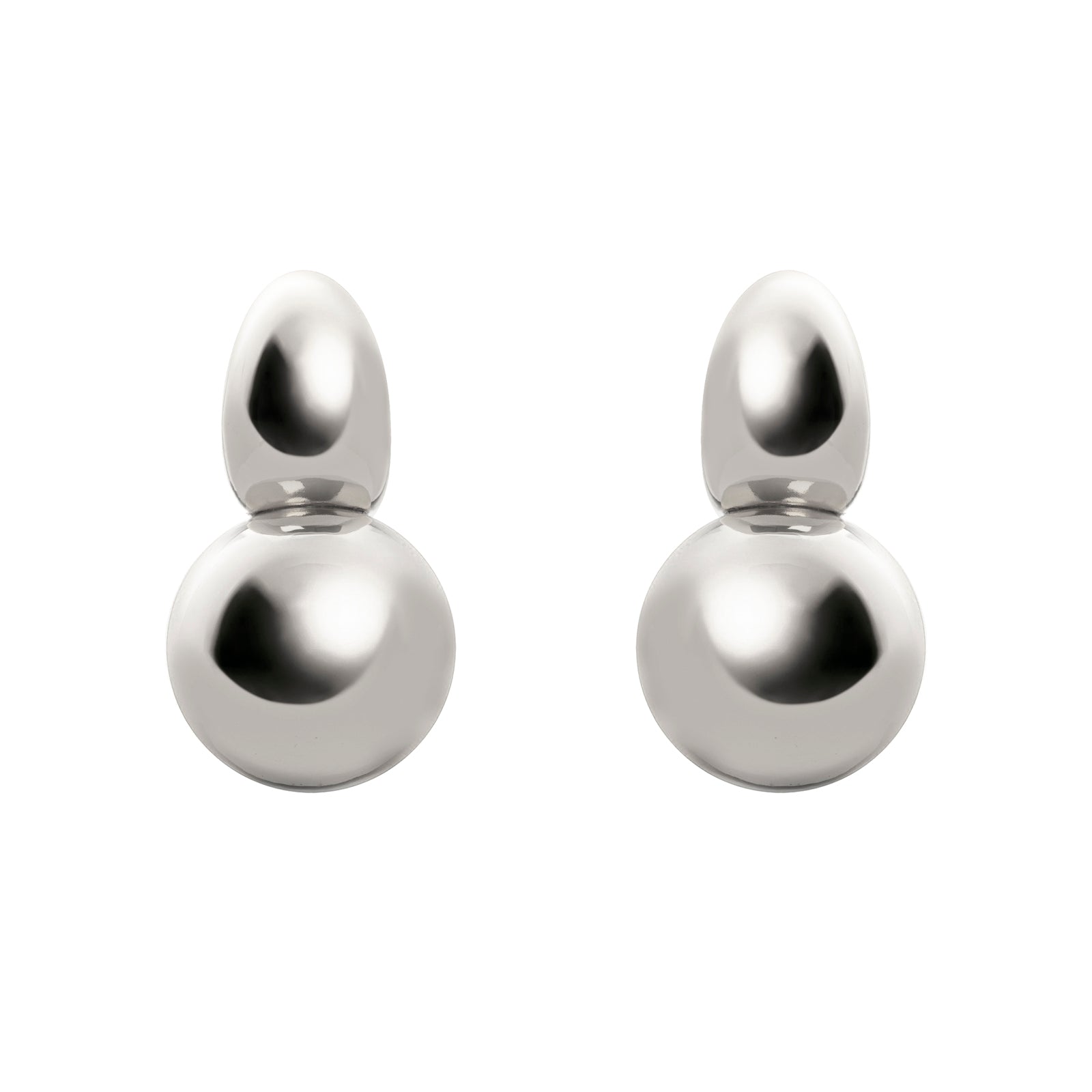 Orecchini con boule ed elemento ovale Domus - Argento - Sodini Bijoux