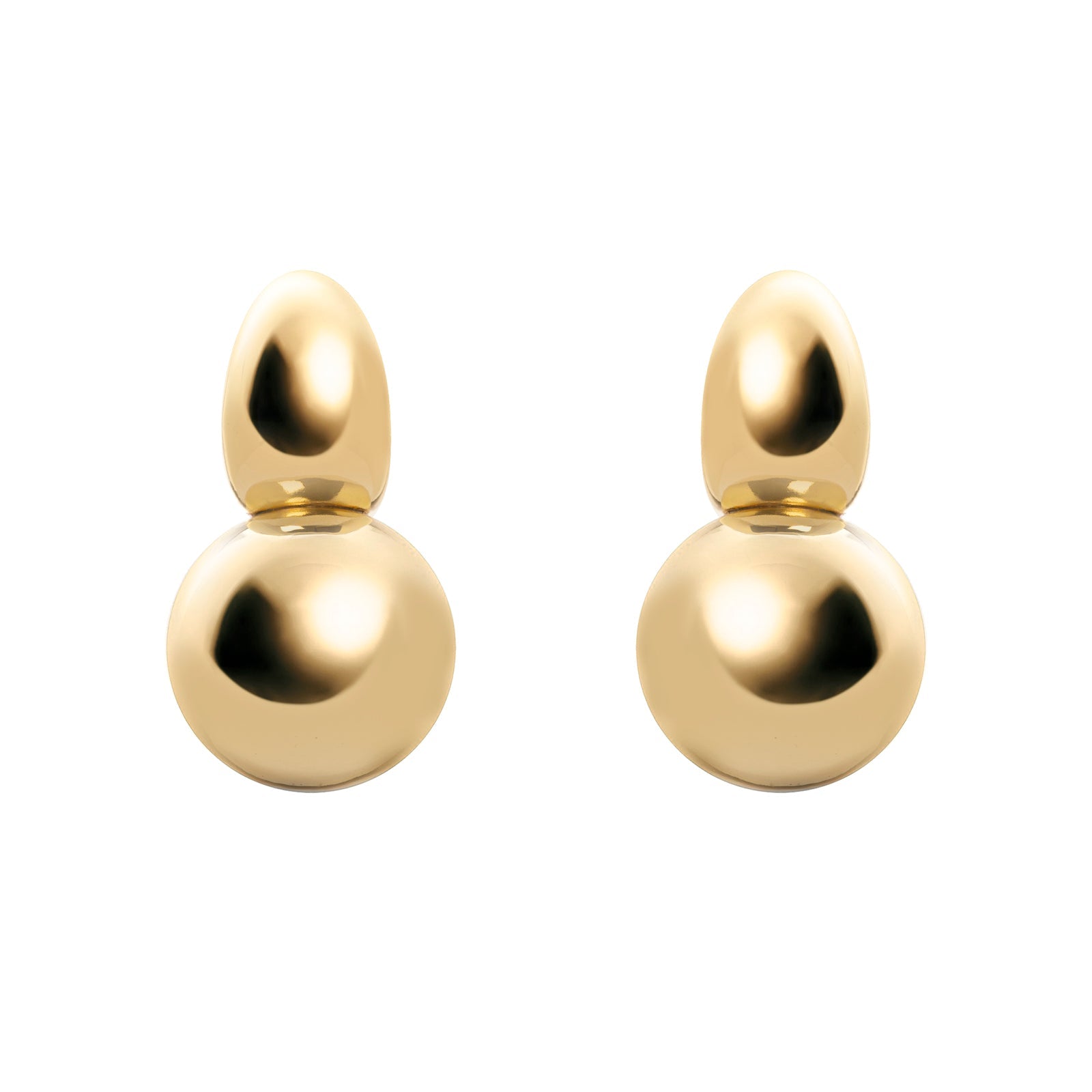 Earrings with boule and oval element Domus - Gold - Sodini Bijoux