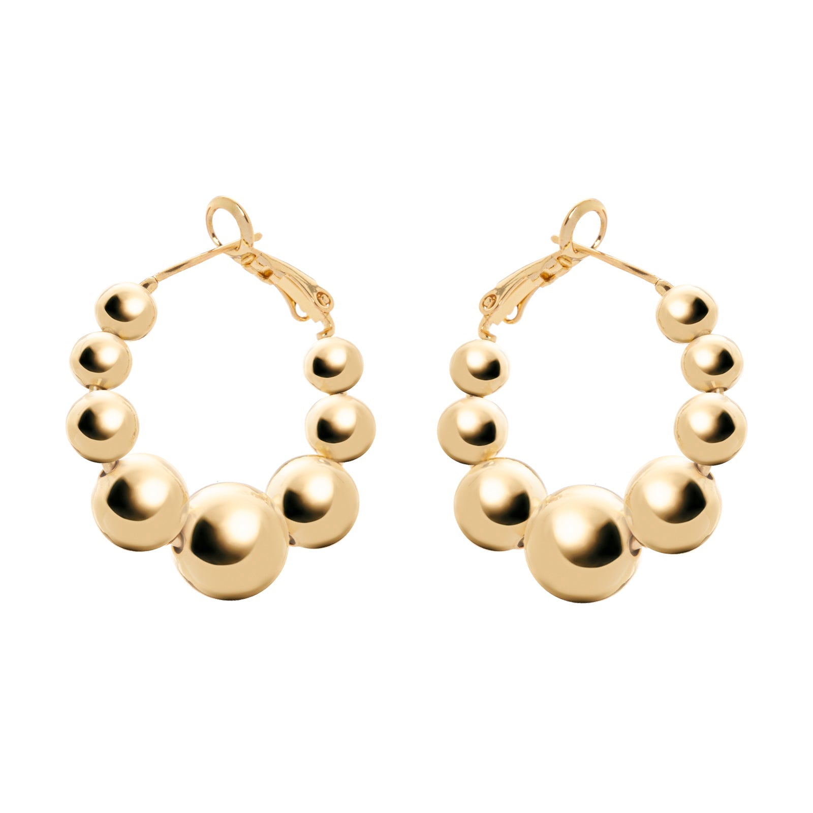 Domus degradè boule hoop earrings - Gold - Sodini Bijoux