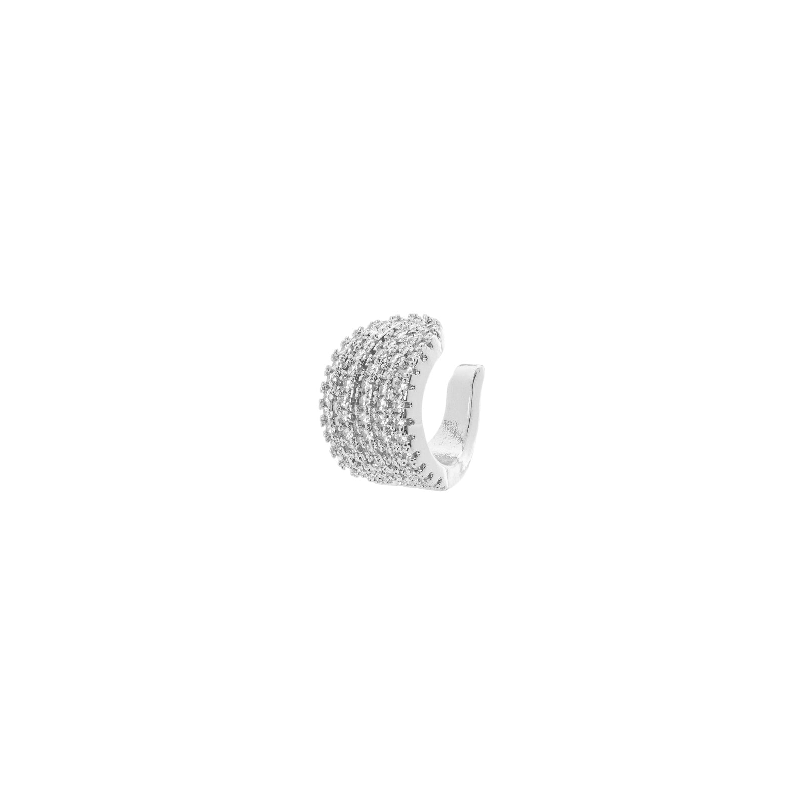 Orecchino ear cuff cerchietto e fascia pavè Rania - Argento - Sodini Bijoux