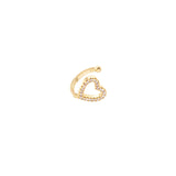 Orecchino ear cuff mini cerchio e cuore cavo Rania - Oro - Sodini Bijoux