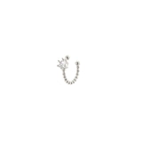 Orecchino ear cuff mini cerchio a boule Rania - Argento - Sodini Bijoux