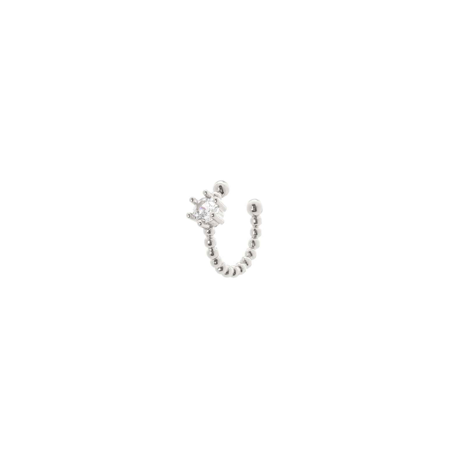 Orecchino ear cuff mini cerchio a boule Rania - Argento - Sodini Bijoux