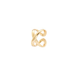 Orecchino ear cuff mini cerchio a due fasce convesse Rania - Oro - Sodini Bijoux