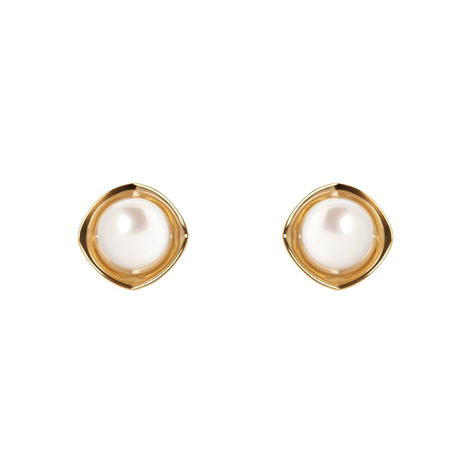 Orecchini perla e cornice romboidale Rania - Bianco - Sodini Bijoux