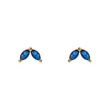 Two navettes mini earrings Rania - Blue - Sodini Bijoux