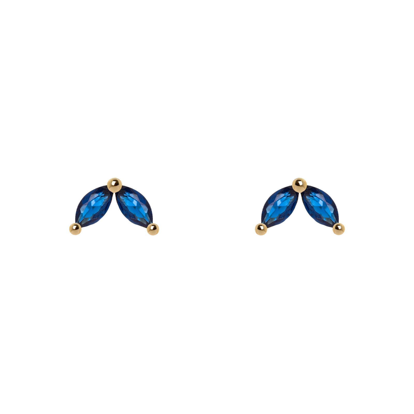 Two navettes mini earrings Rania - Blue - Sodini Bijoux