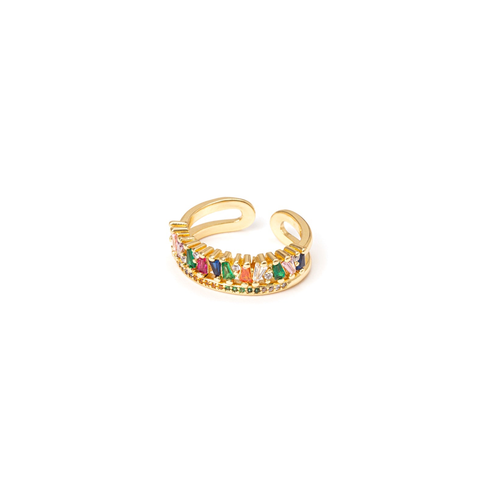 Anello con zirconi trapezio Rania - Multicolor - Sodini Bijoux