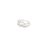 Anello doppio filo e cuoricino Rania - Argento - Sodini Bijoux