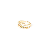 Anello doppio filo e cuoricino Rania - Oro - Sodini Bijoux