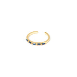 Anello doppio filo e zirconi geometrici Rania - Blu - Sodini Bijoux