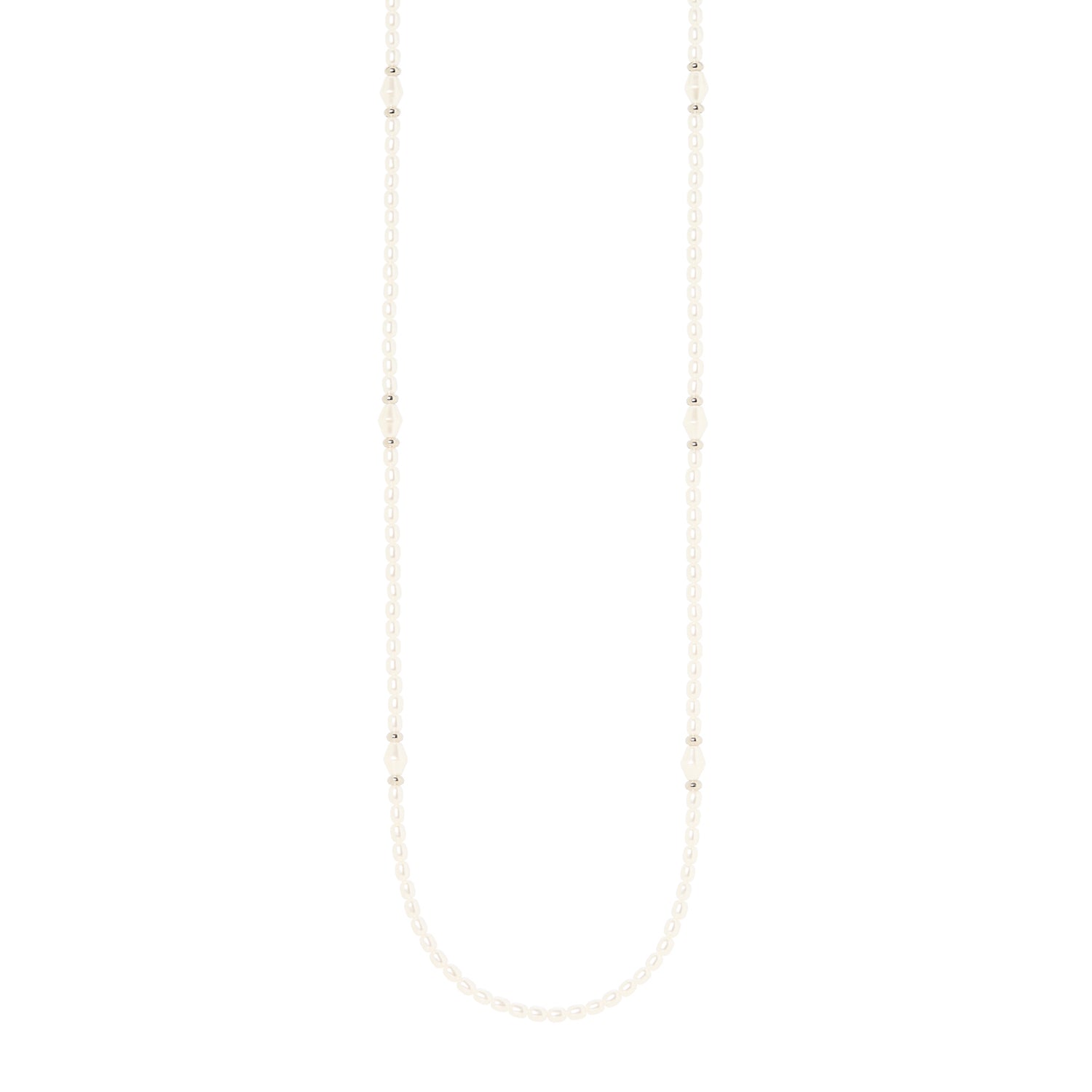 Collana lunga perle e anellini Moonskin - Bianco - Sodini Bijoux