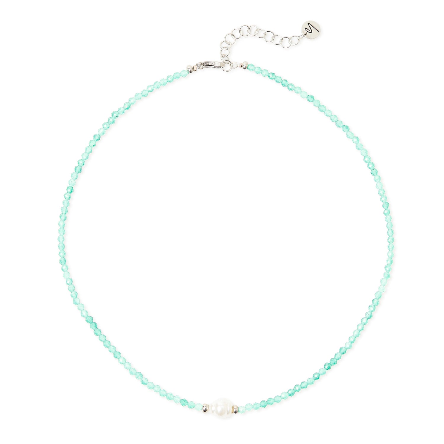Collana corta perline e perla Moonskin - Turchese - Sodini Bijoux