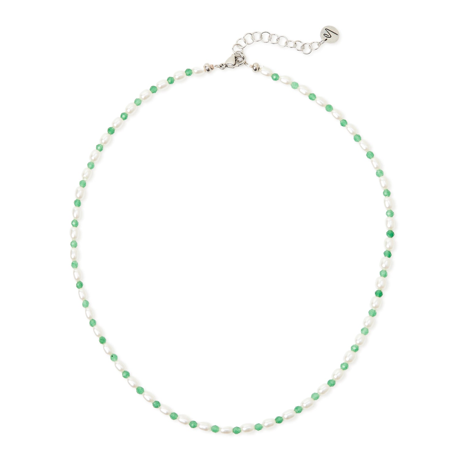 Collana corta perle chicco e beads Moonskin - Verde - Sodini Bijoux
