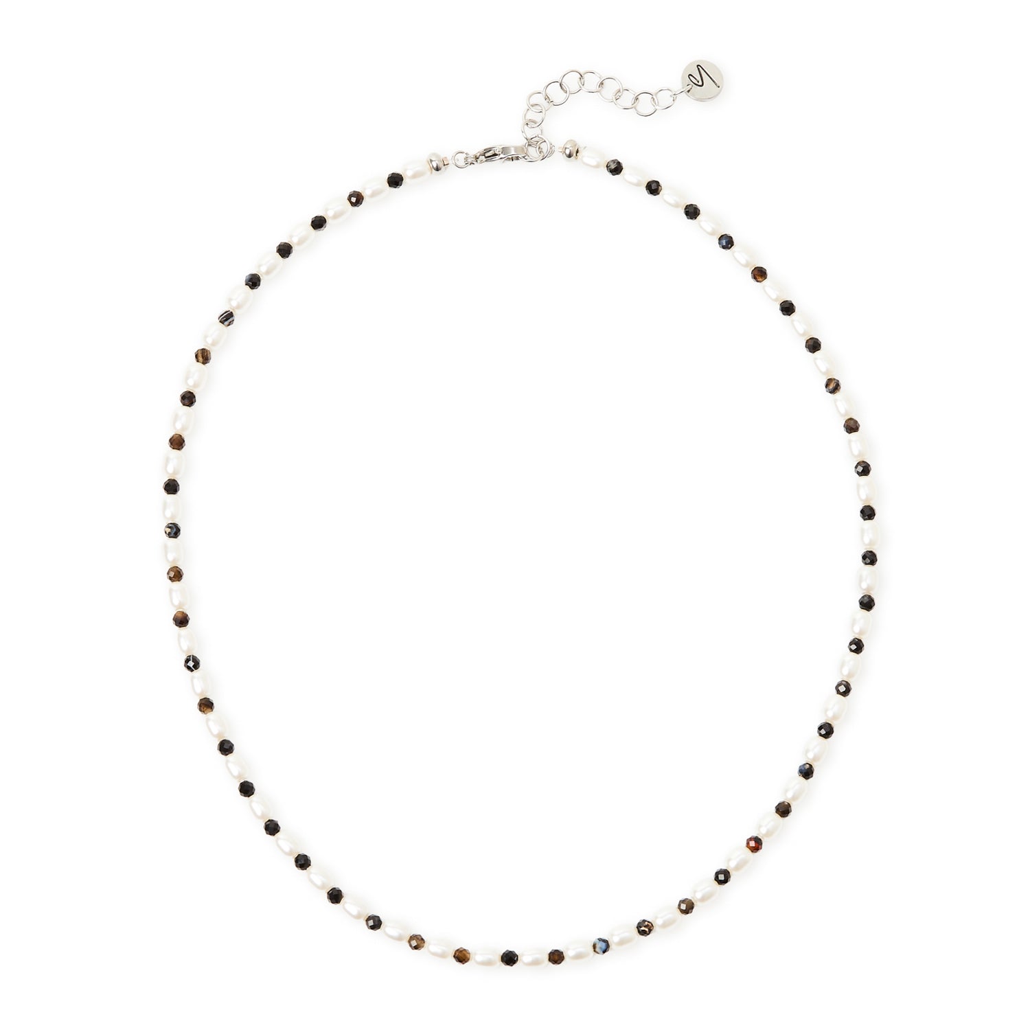 Collana corta perle chicco e beads Moonskin - Nero - Sodini Bijoux
