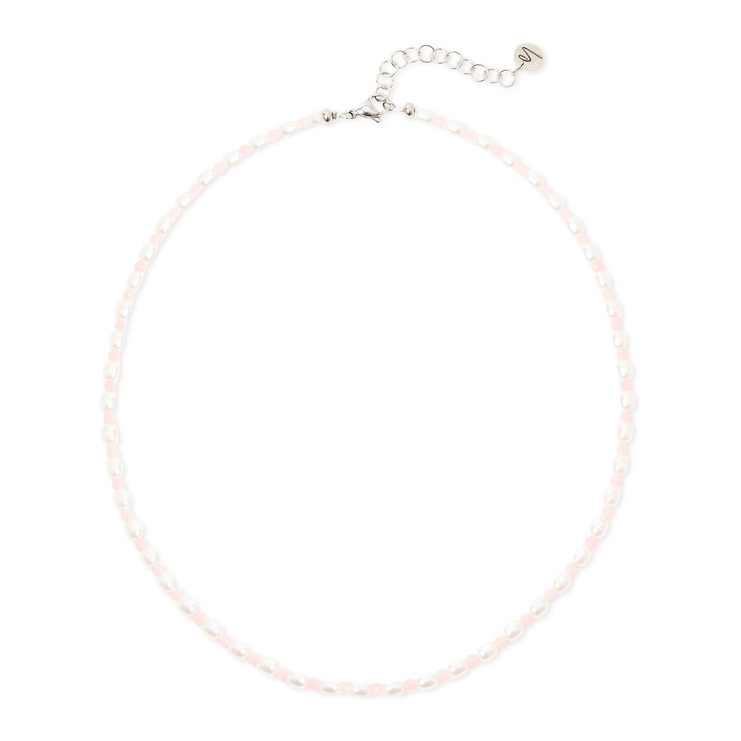 Collana corta perle chicco e beads Moonskin - Rosa - Sodini Bijoux