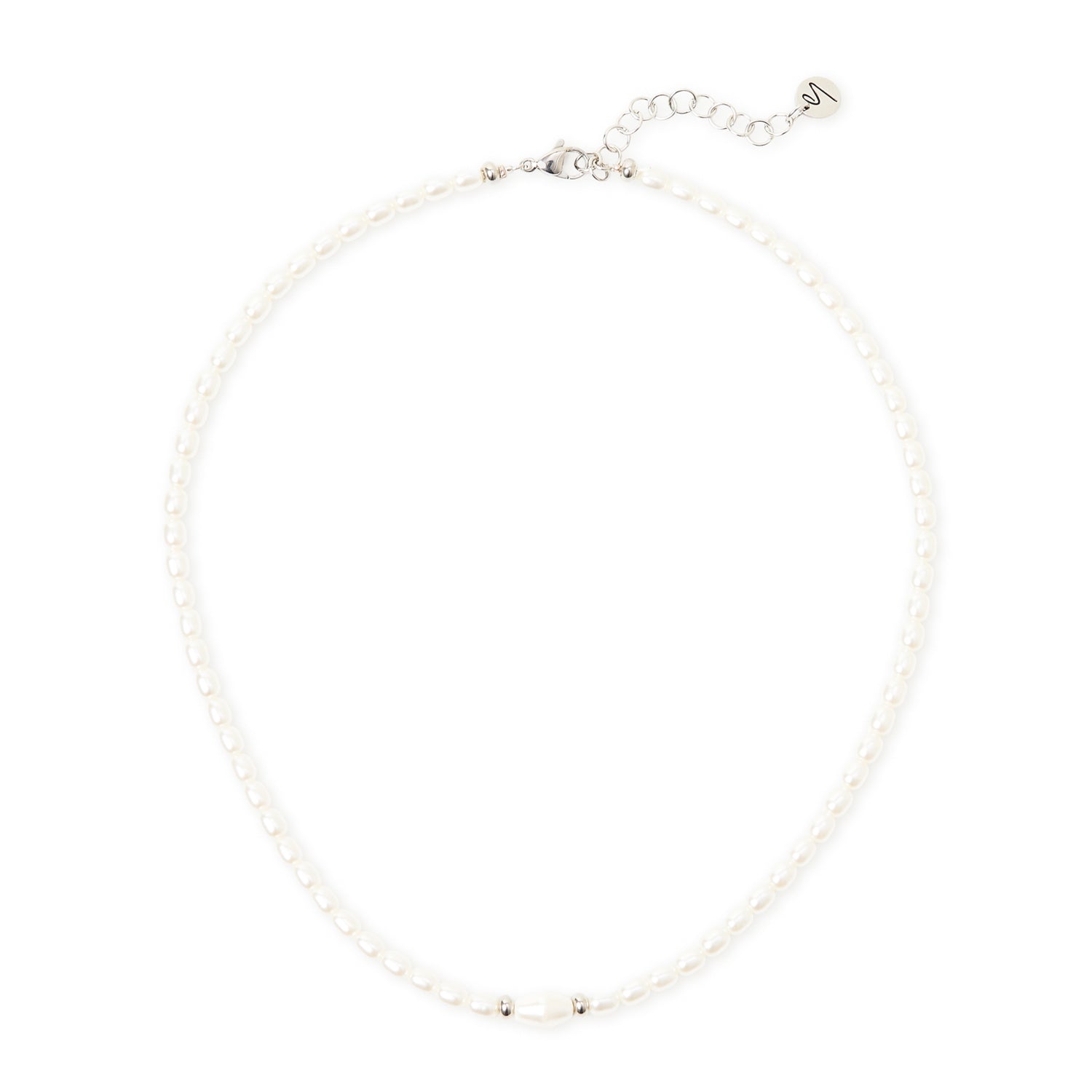 Collana perle chicco e perla ovale Moonskin - Bianco - Sodini Bijoux