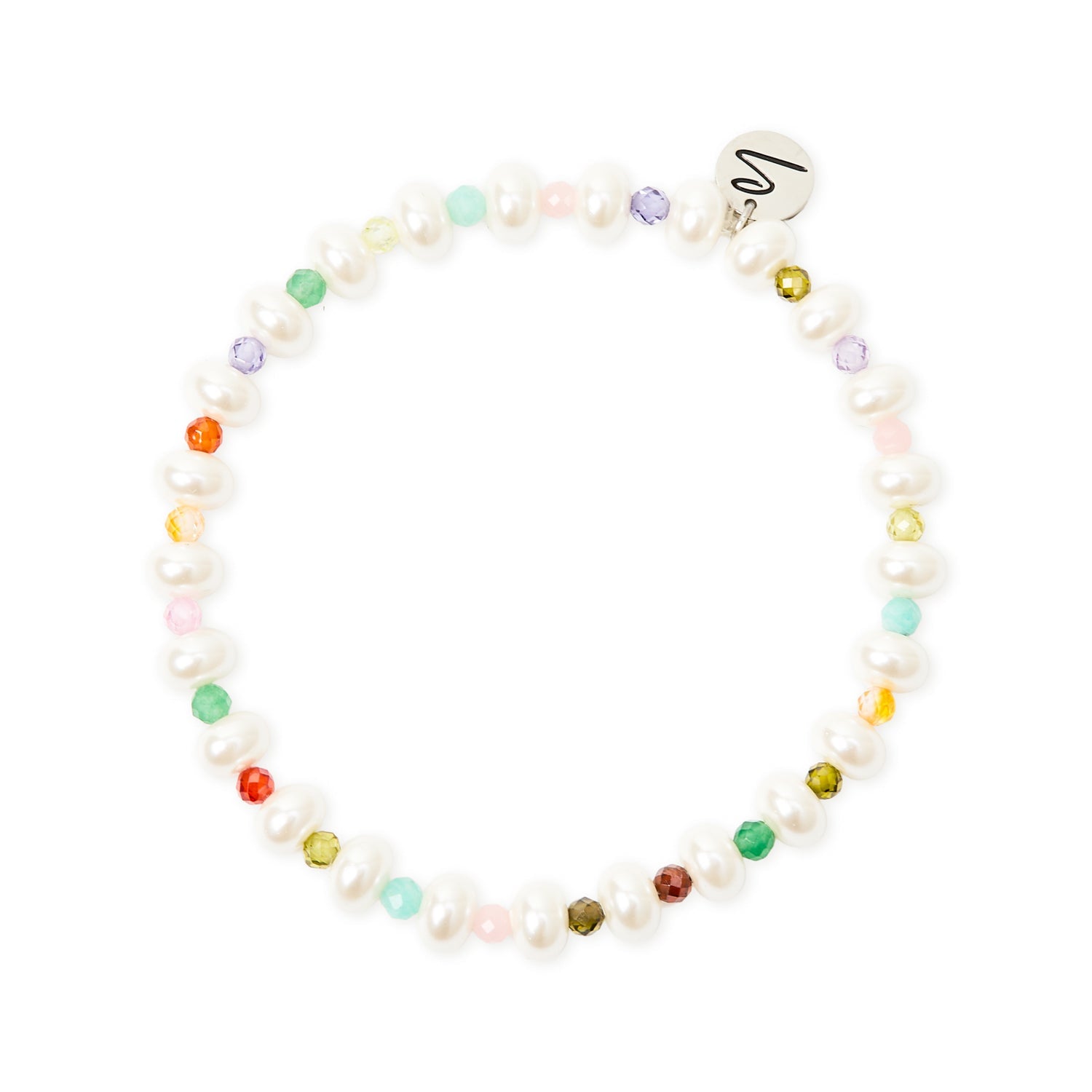 Bracciale elastico perle ciambella e beads Moonskin - Multicolor - Sodini Bijoux