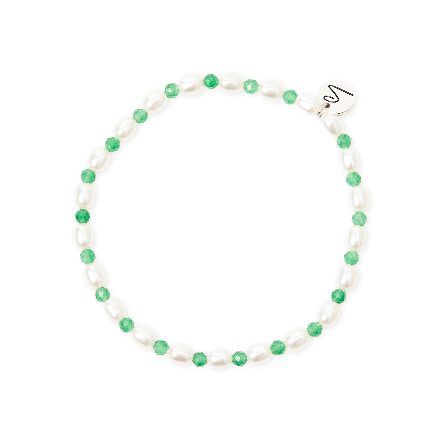 Bracciale elastico perle chicco e beads Moonskin - Verde - Sodini Bijoux