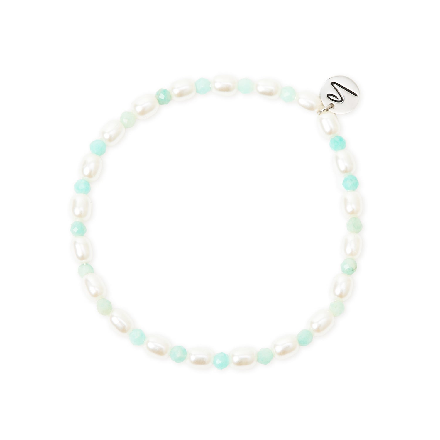 Bracciale elastico perle chicco e beads Moonskin - Turchese - Sodini Bijoux
