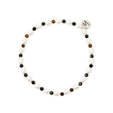 Elastic bracelet with pearls rice-grain and beads Moonskin - Black - Sodini Bijoux