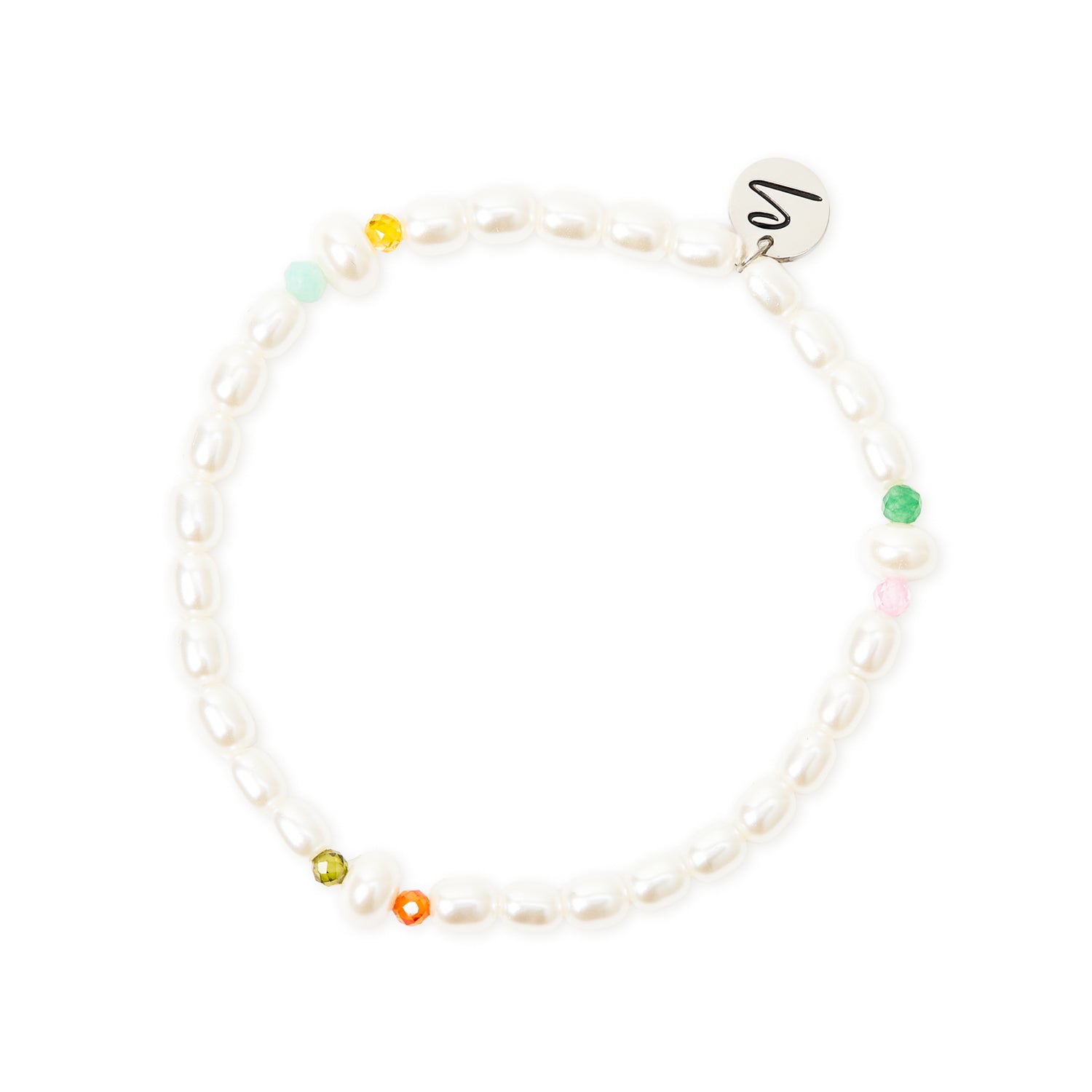 Bracciale elastico perle a tre sezioni Moonskin - Multicolor - Sodini Bijoux