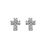 Cross pendant earrings Pearl - White - Sodini Bijoux