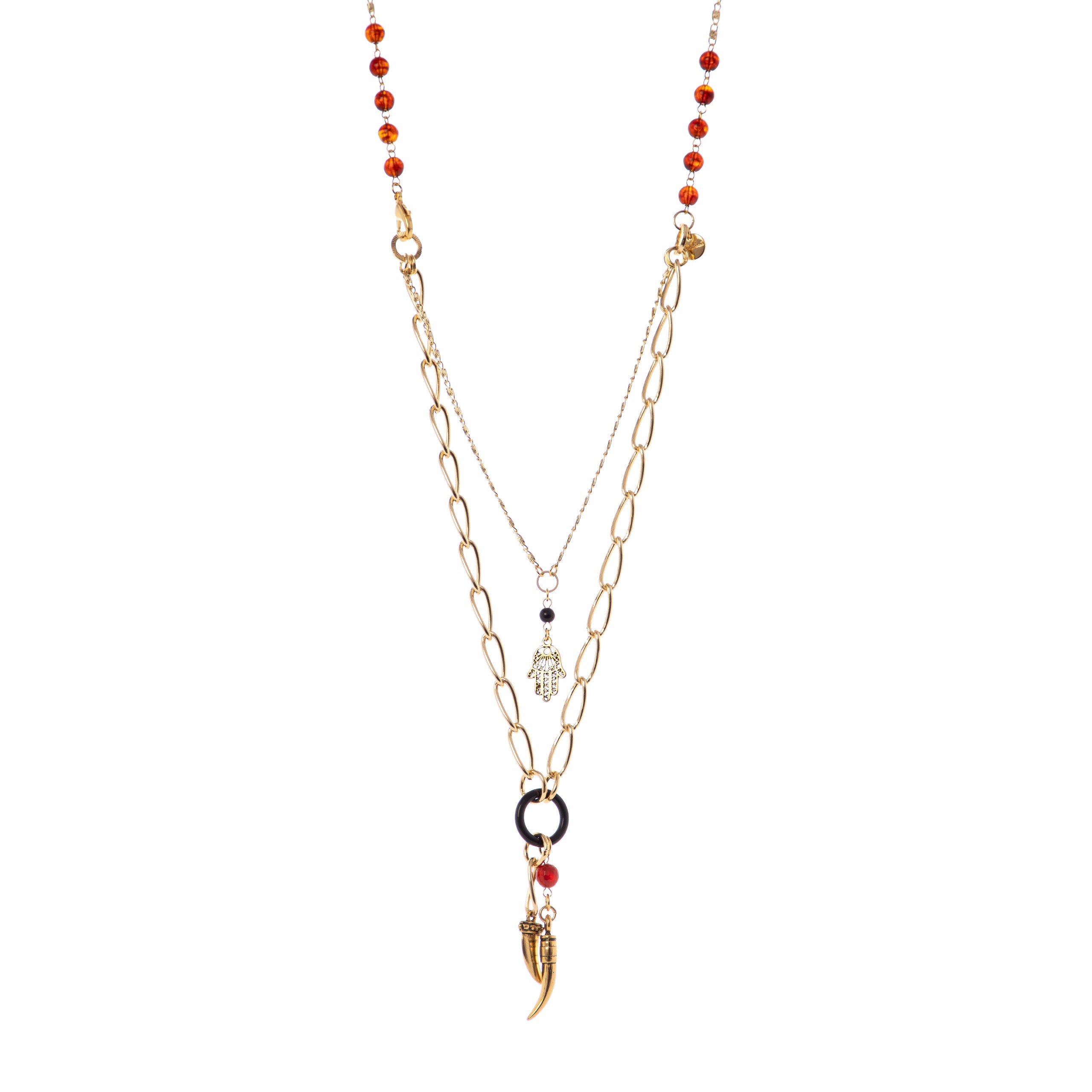 Collana a due fili Kim - Arancio - Sodini Bijoux