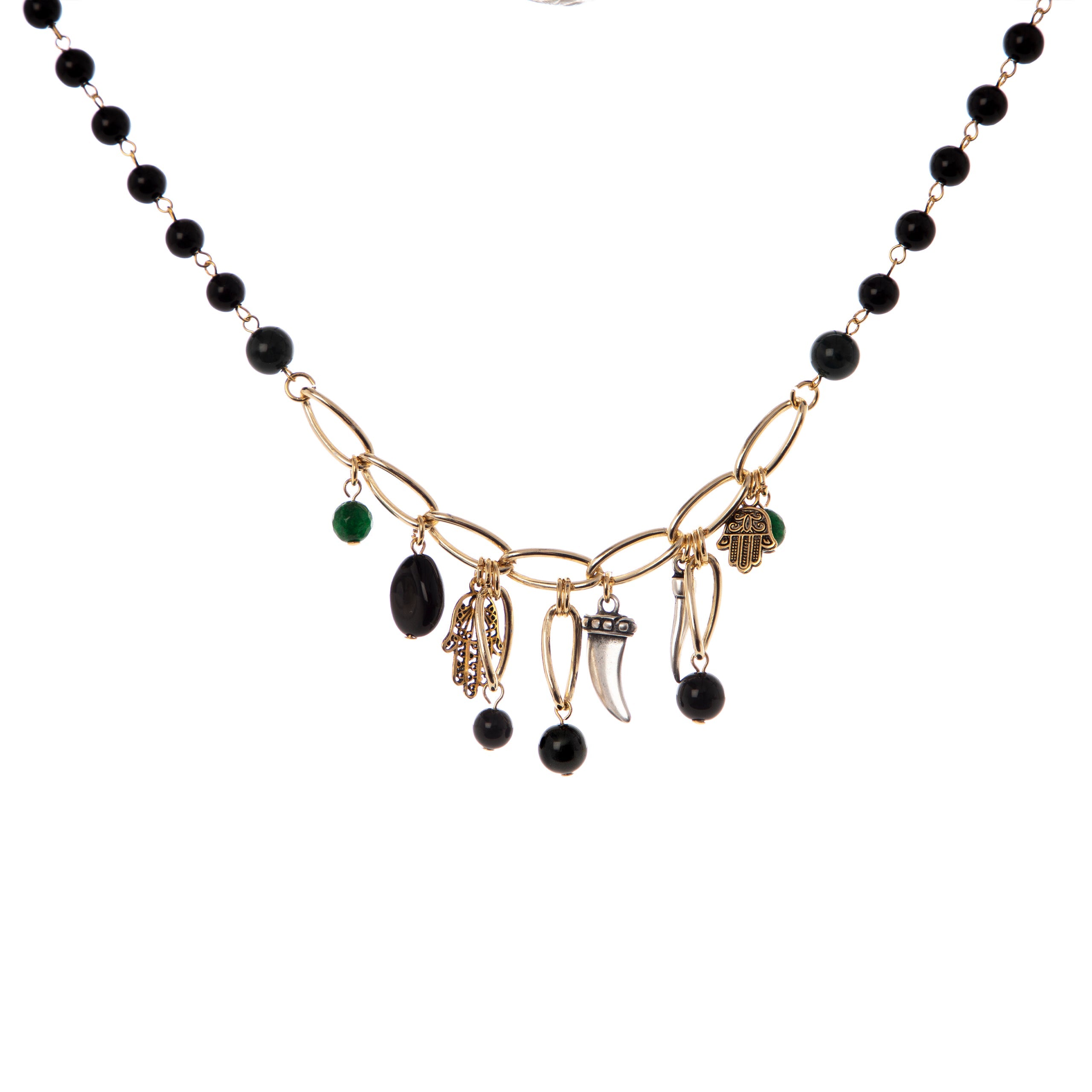 Girocollo boule e catena Kim - Verde - Sodini Bijoux