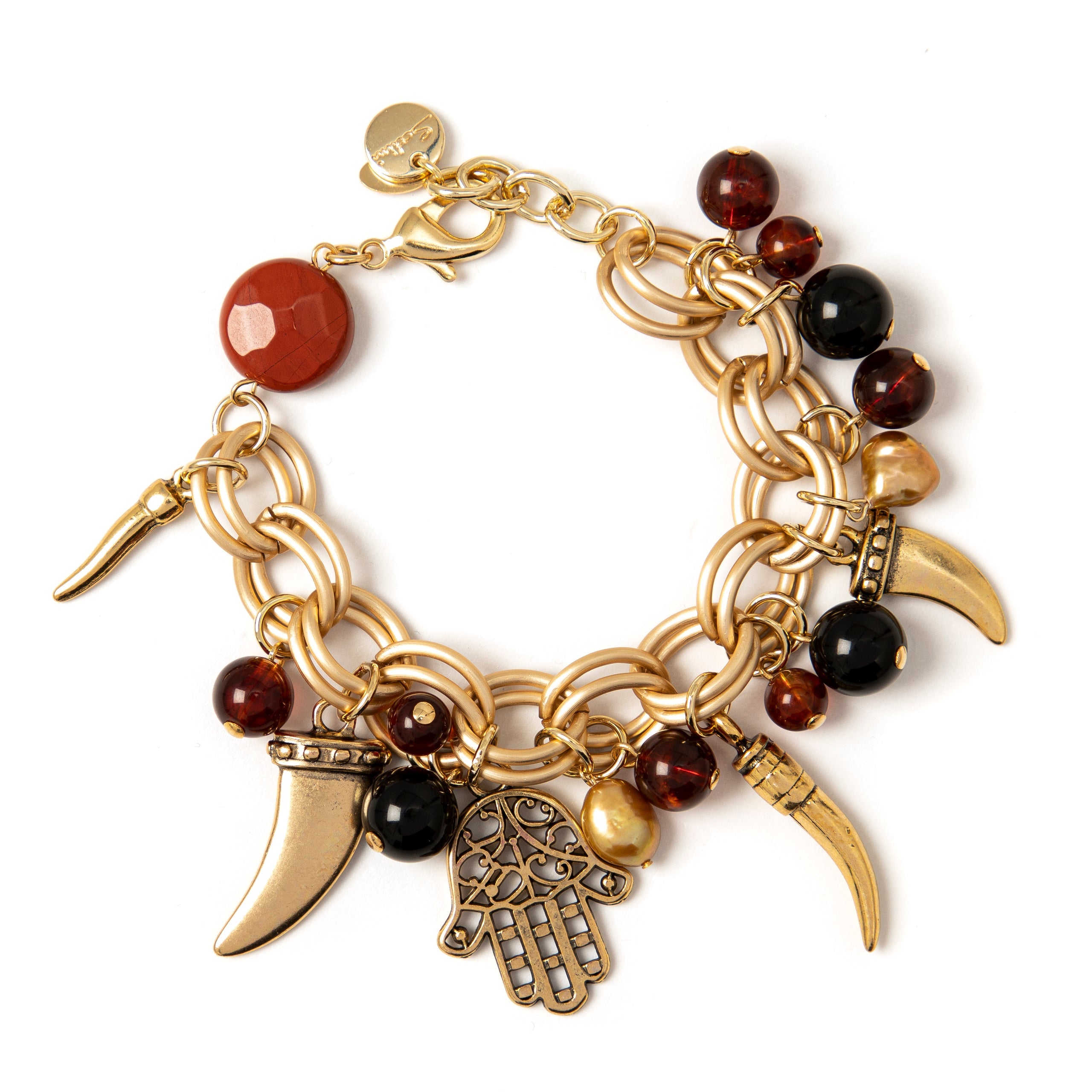Bracciale ad anelli doppi Kim - Arancio - Sodini Bijoux