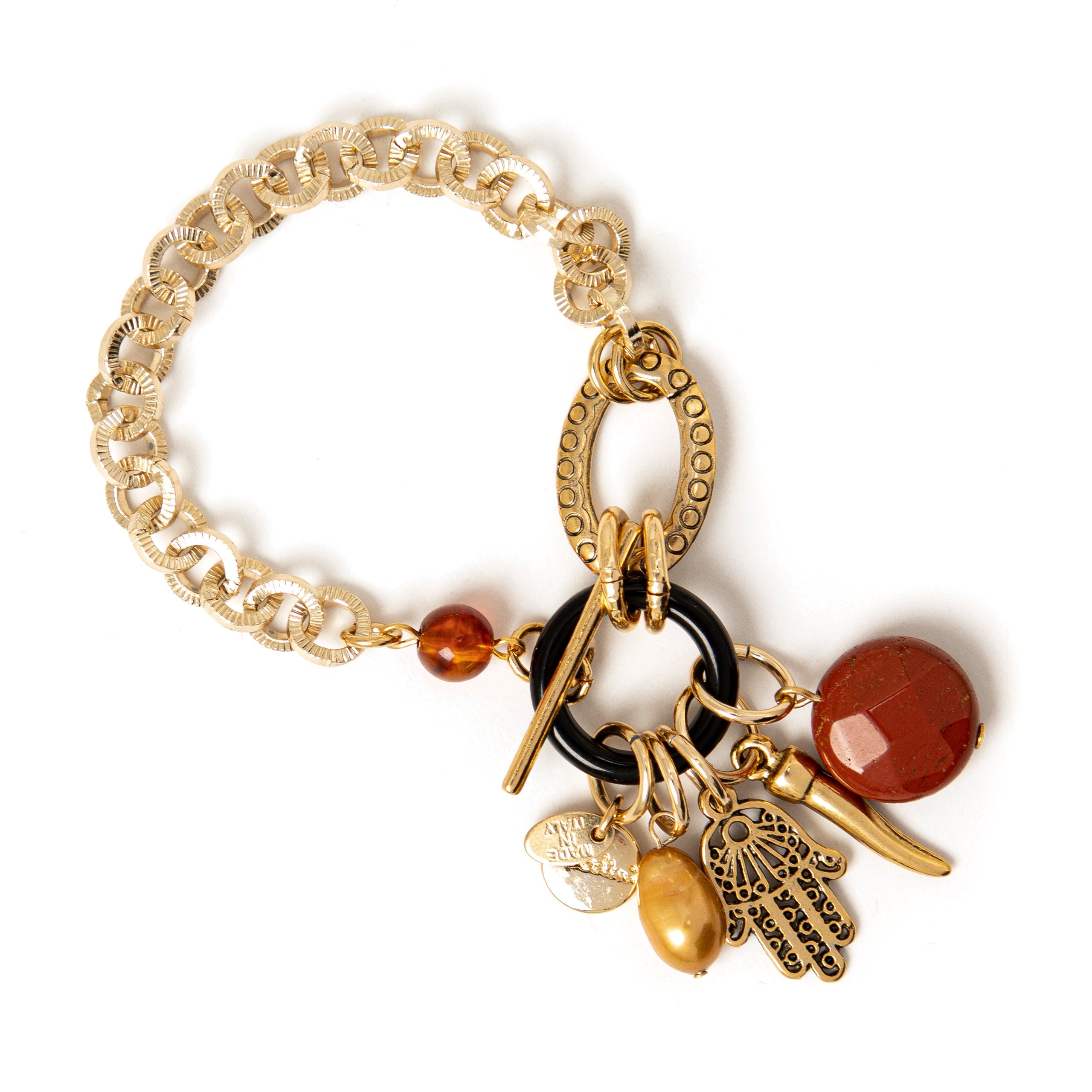 Bracciale catena e ciondoli Kim - Arancio - Sodini Bijoux