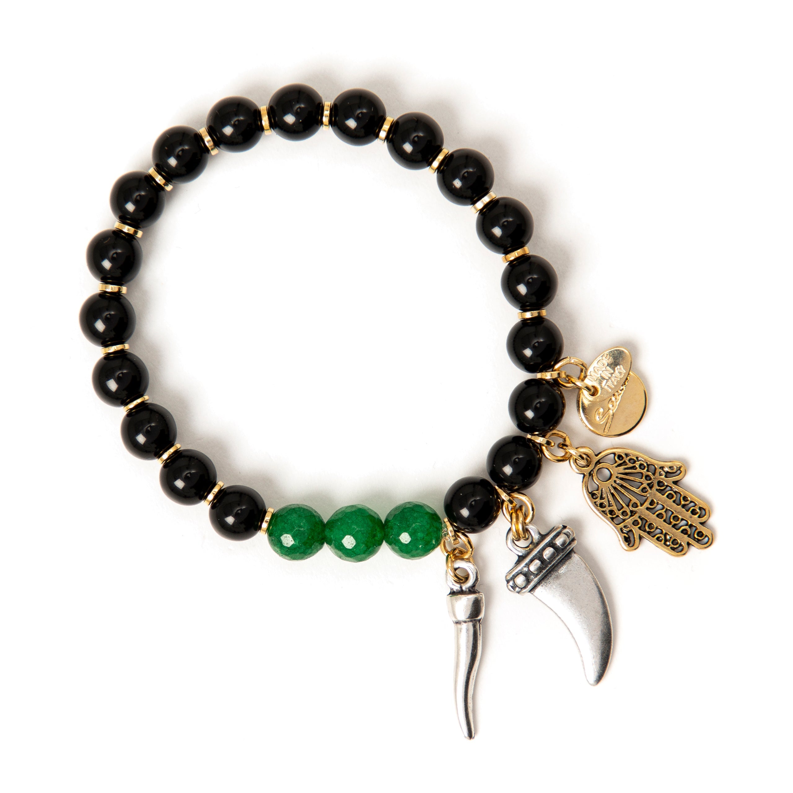 Bracciale elastico a boule Kim - Verde - Sodini Bijoux