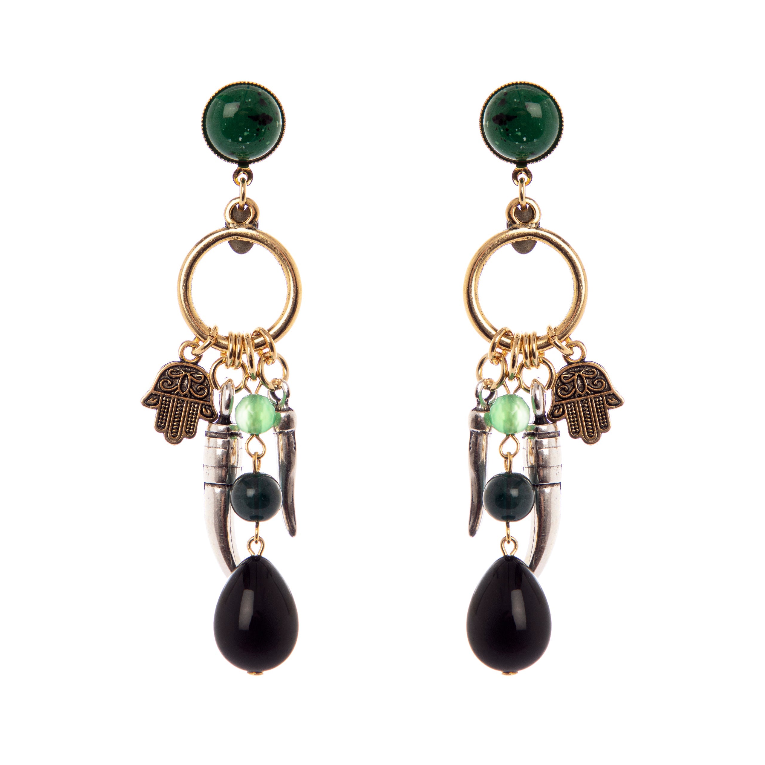 Orecchini lunghi Kim - Verde - Sodini Bijoux