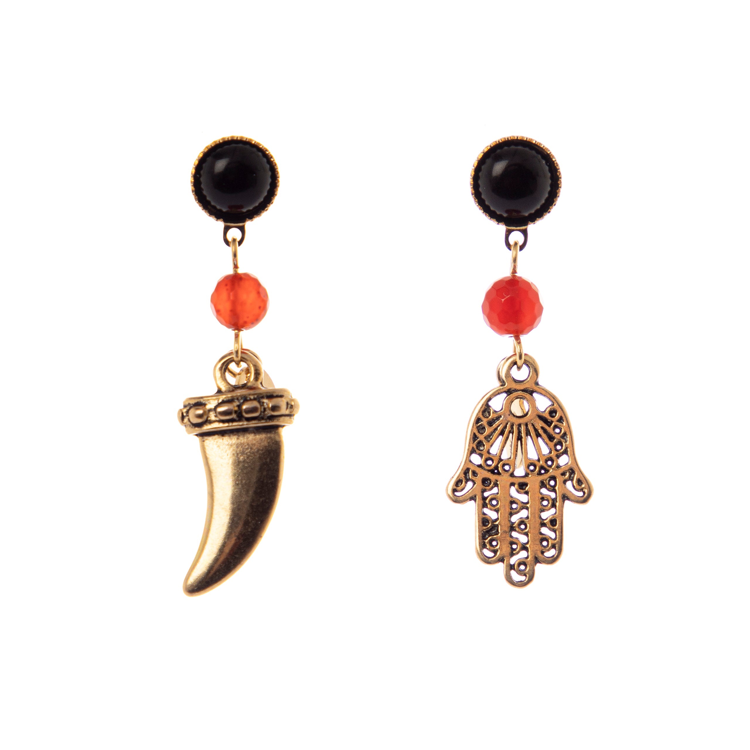 Orecchini asimmetrici Kim - Arancio - Sodini Bijoux