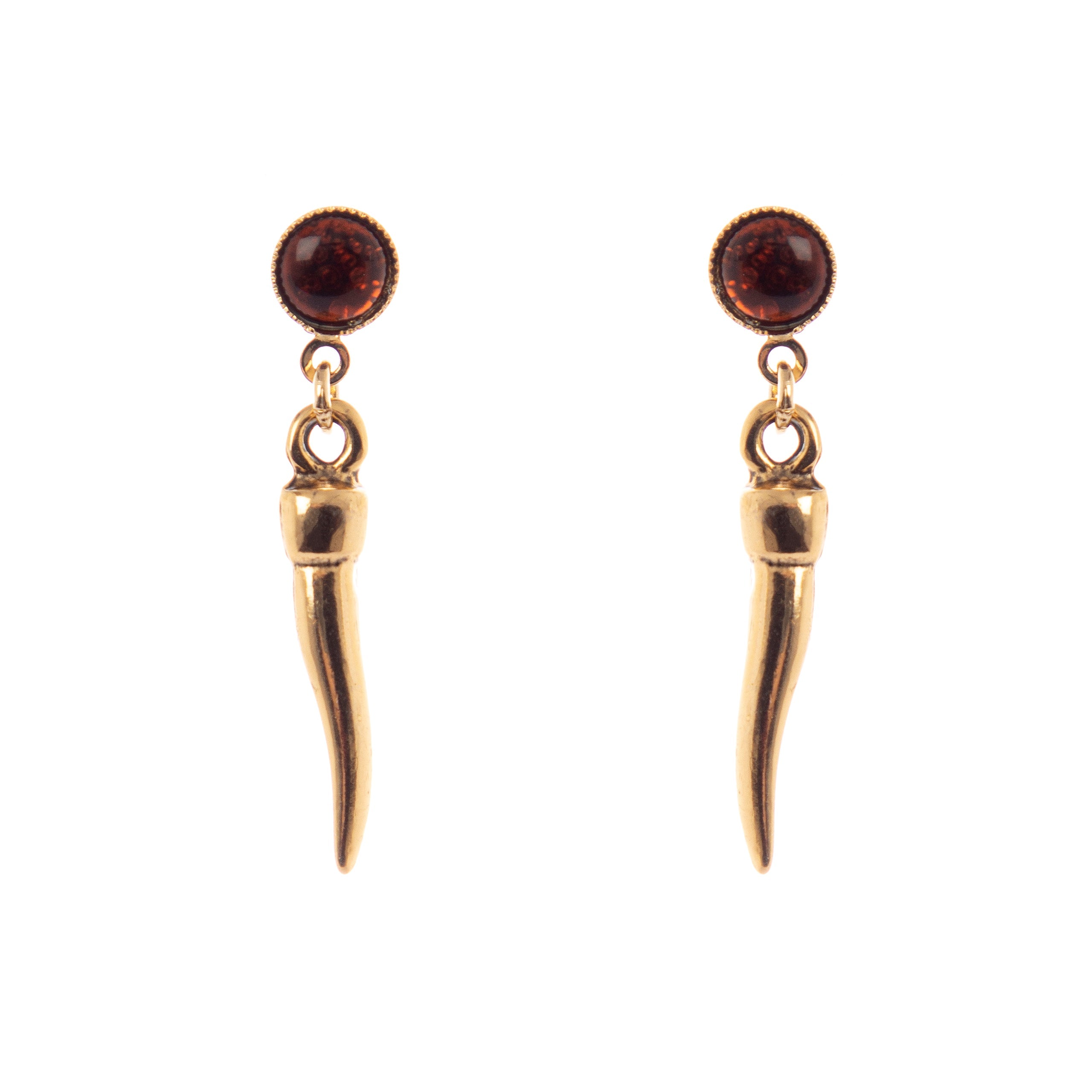 Orecchini con cornetto pendente Kim - Arancio - Sodini Bijoux