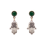 Orecchini cupolina e mano di Fatima Kim - Verde - Sodini Bijoux