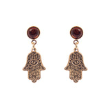 Orecchini cupolina e mano di Fatima Kim - Arancio - Sodini Bijoux