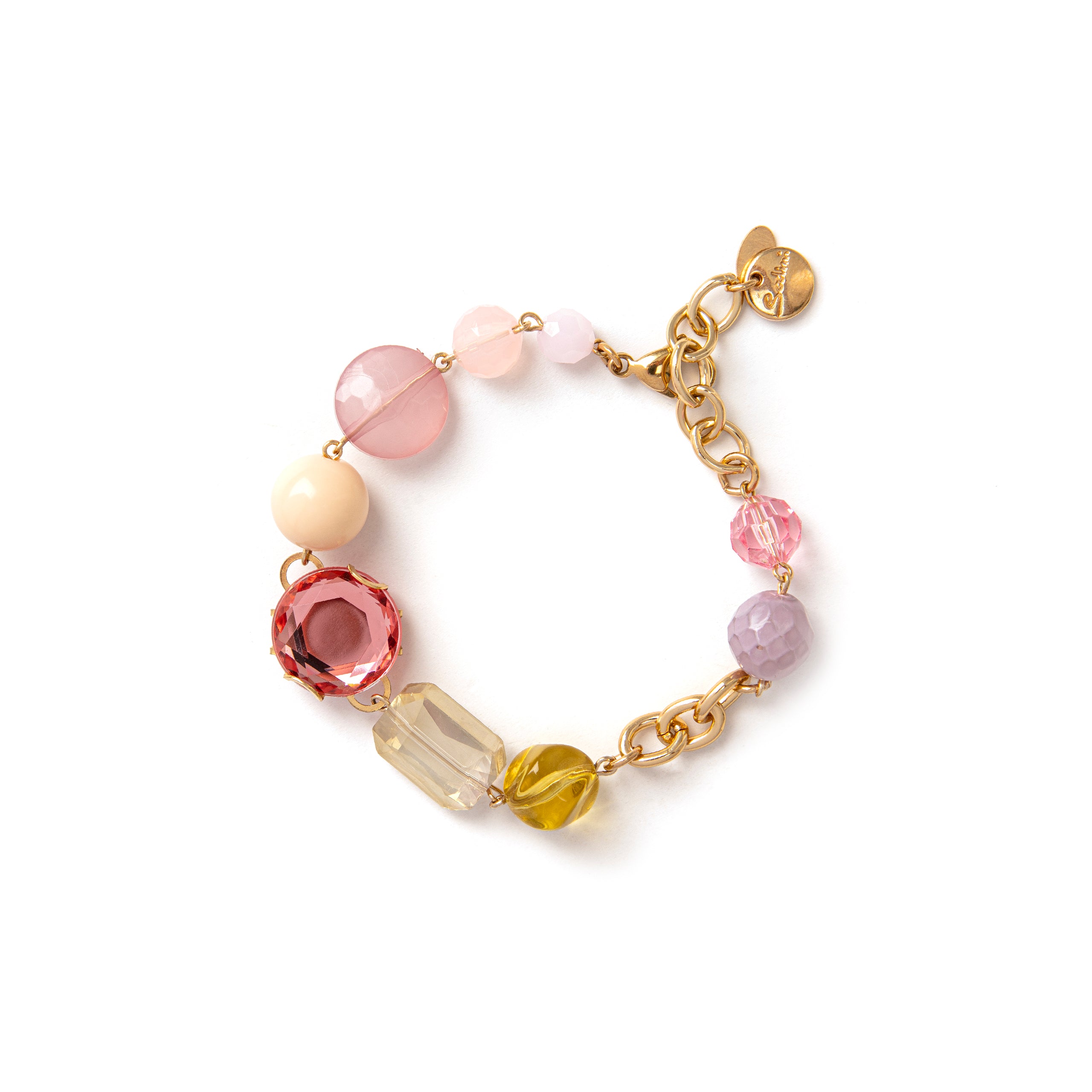 Bracciale boule, perline e charm Sunrise - Rosa - Sodini Bijoux