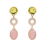 Orecchini con charm a gocce Sunrise - Verde e rosa - Sodini Bijoux