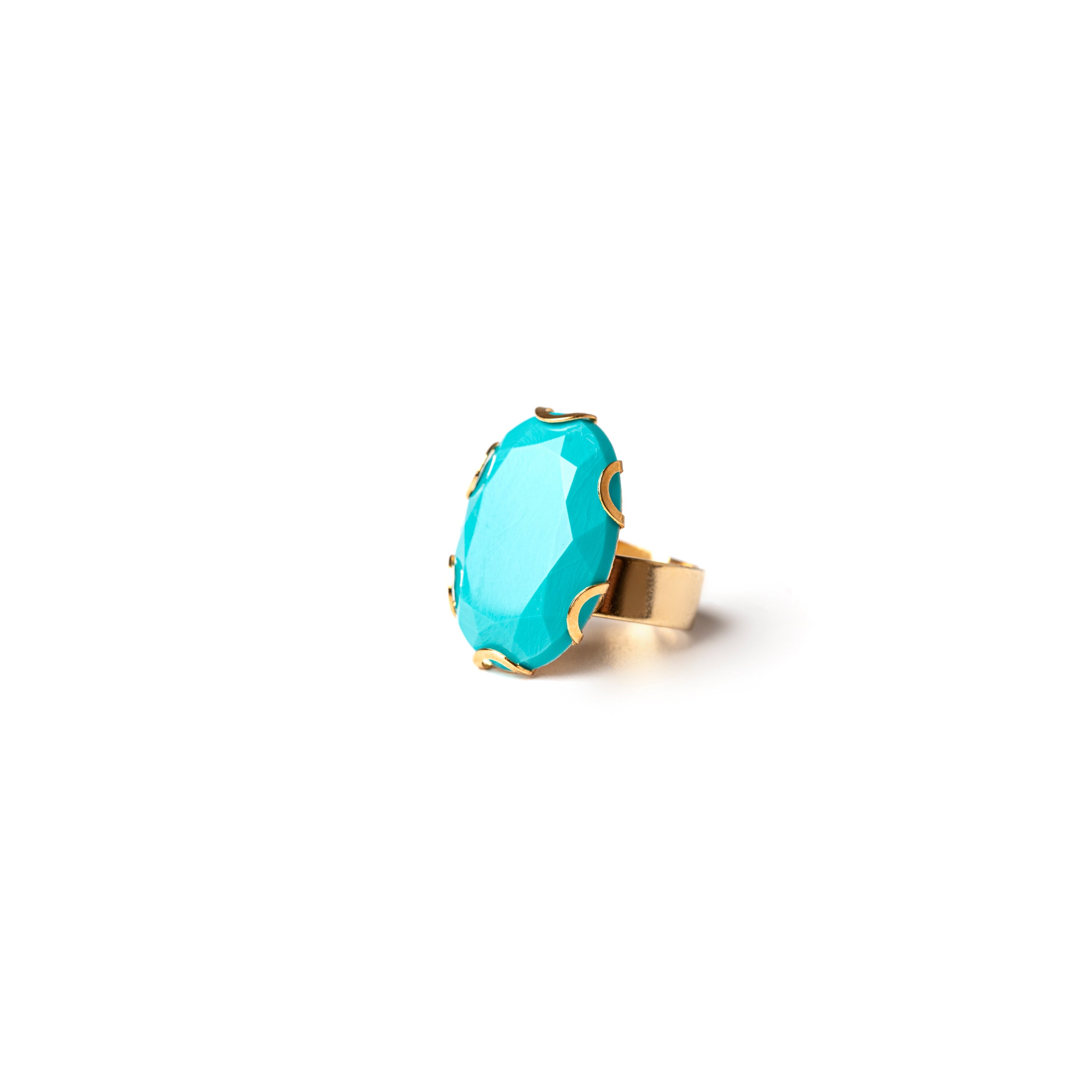 Anello con top esagonale Sunrise - Turchese - Sodini Bijoux