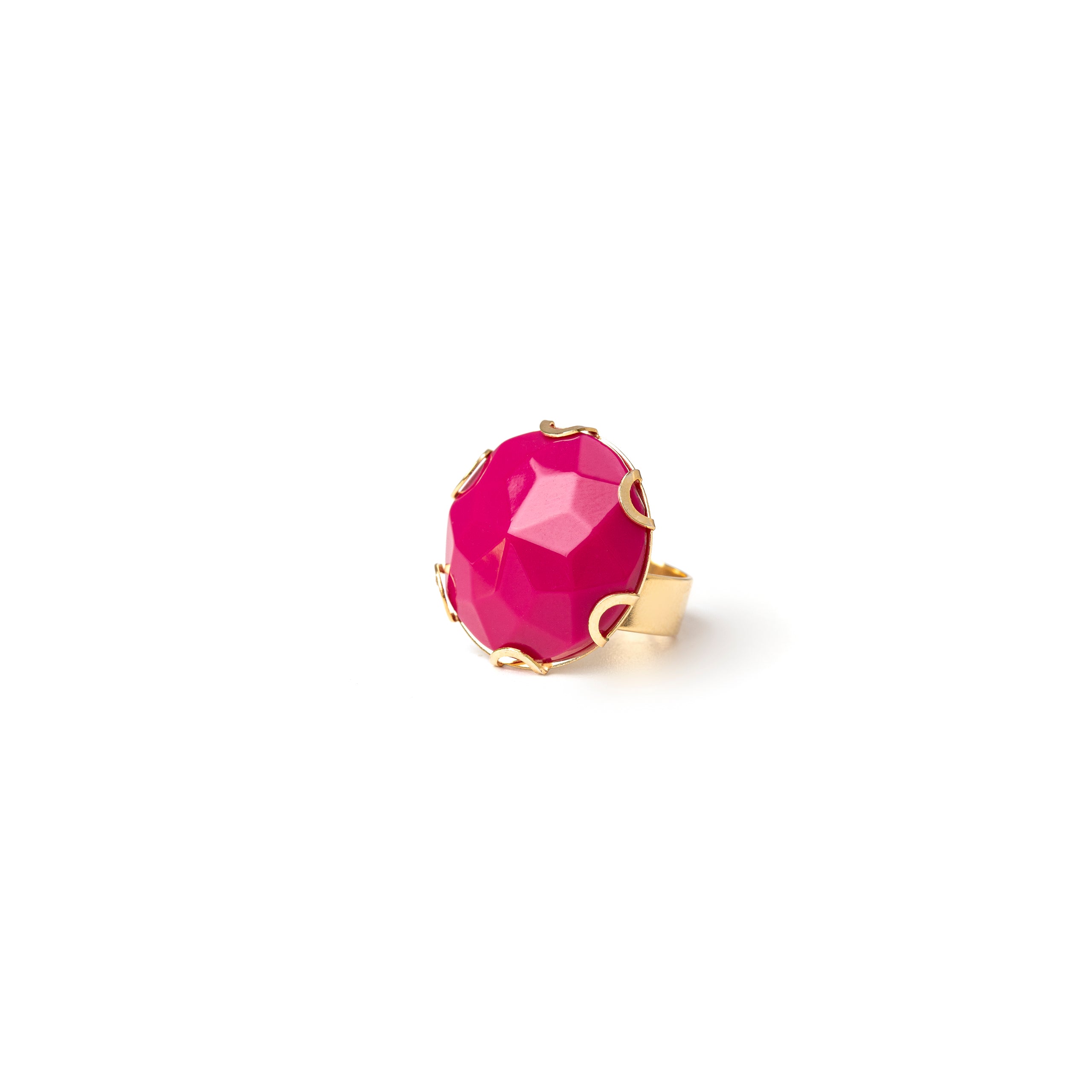 Anello con grande top circolare Sunrise - Fucsia - Sodini Bijoux