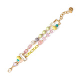 Bracciale multifilo con beads e cristalli colorati - Multicolor - Sodini Bijoux