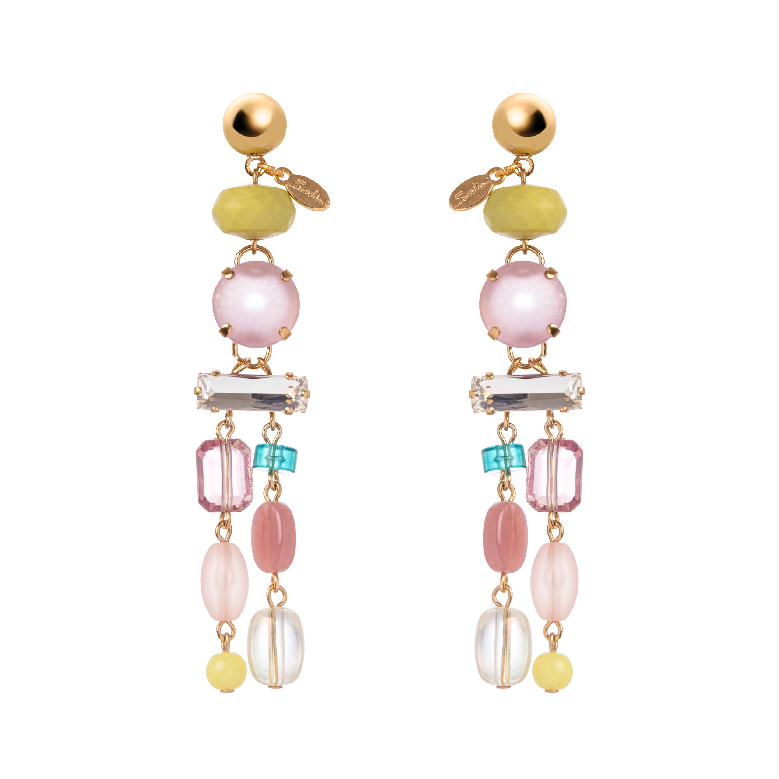 Orecchini con doppio pendente Reverse - Multicolor - Sodini Bijoux